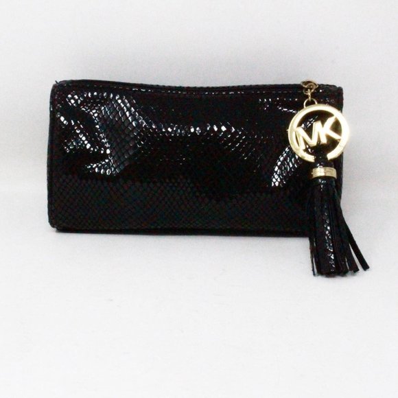 MICHAEL KORS #43058 Black Leather Clutch Bag - Picture 1 of 7